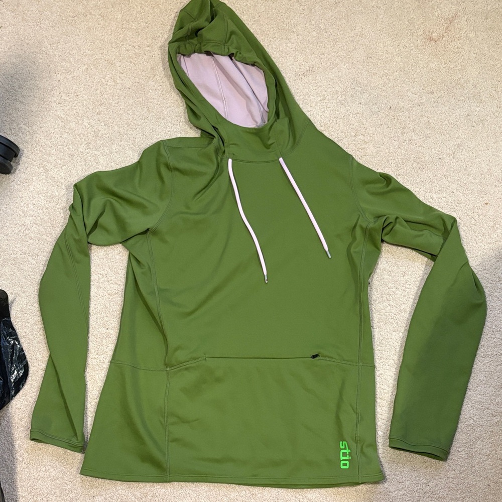 Stio performance hoodie olive green womens XL